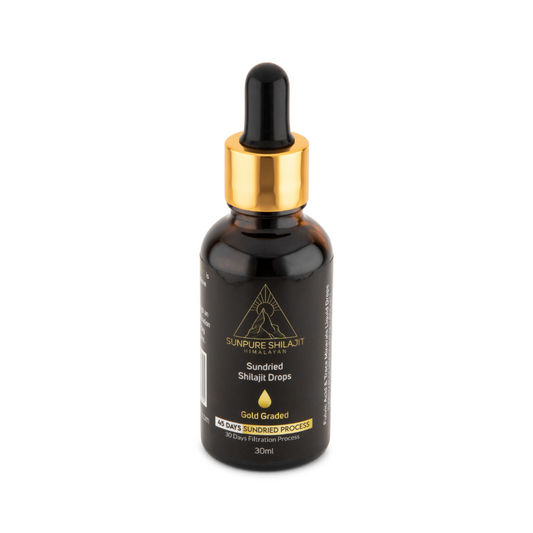 Shilajit Drops, 45-Day Sundried Himalayan 30ml