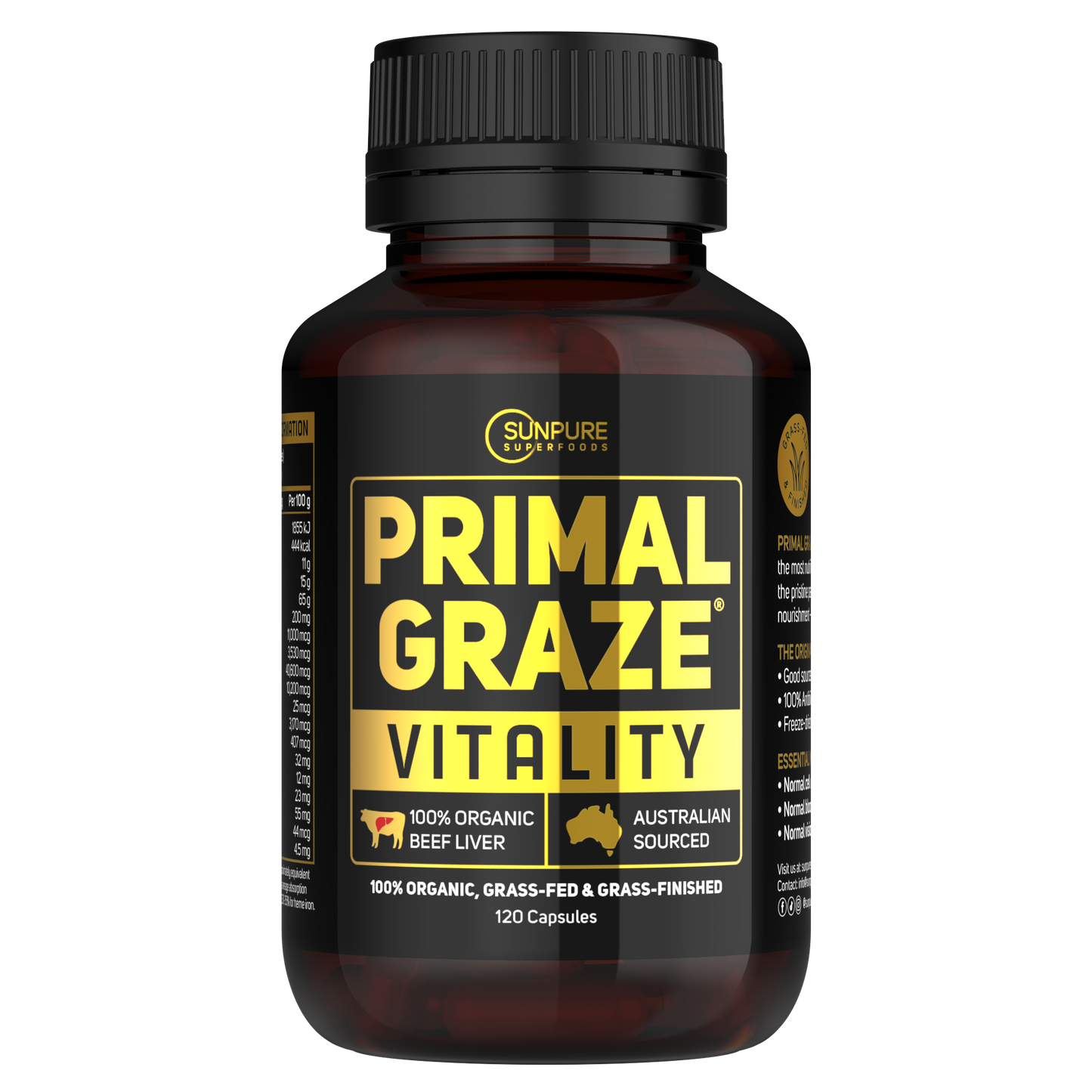 Beef Liver Capsules, Organic Grass Fed