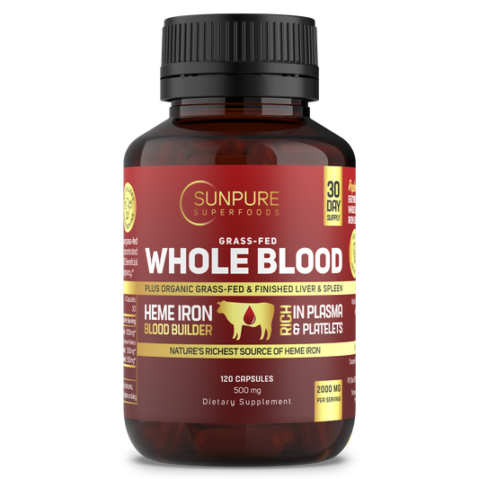 Beef Whole Blood, Spleen, Liver Capsules, Organic Grass Fed